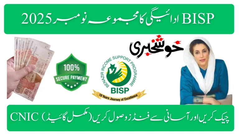 BISP Payment Collection November 2025 – Check CNIC & Receive Funds Easily (Complete Guide)